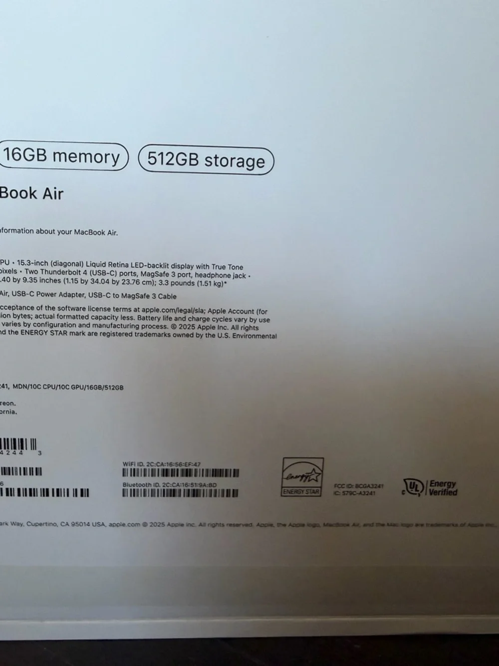 Apple 15” MacBook Air - Retail Box